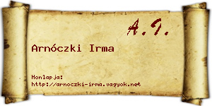 Arnóczki Irma névjegykártya