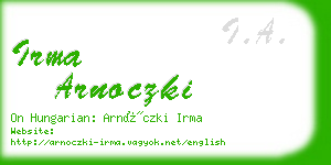 irma arnoczki business card